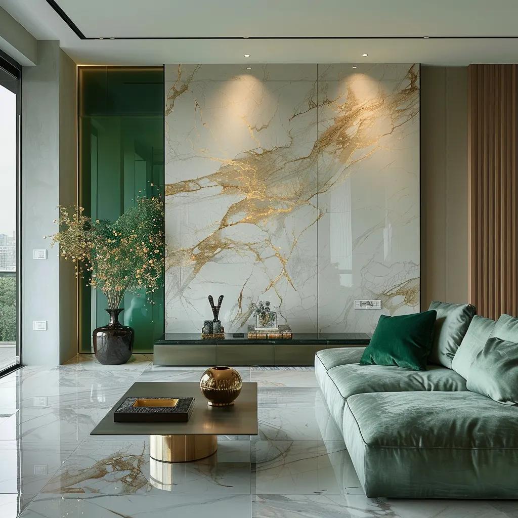 Гостинная в зелёных тонах